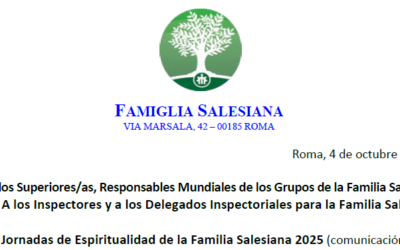 Convocatoria de las Jornadas de Espiritualidad de Familia Salesiana de 2025