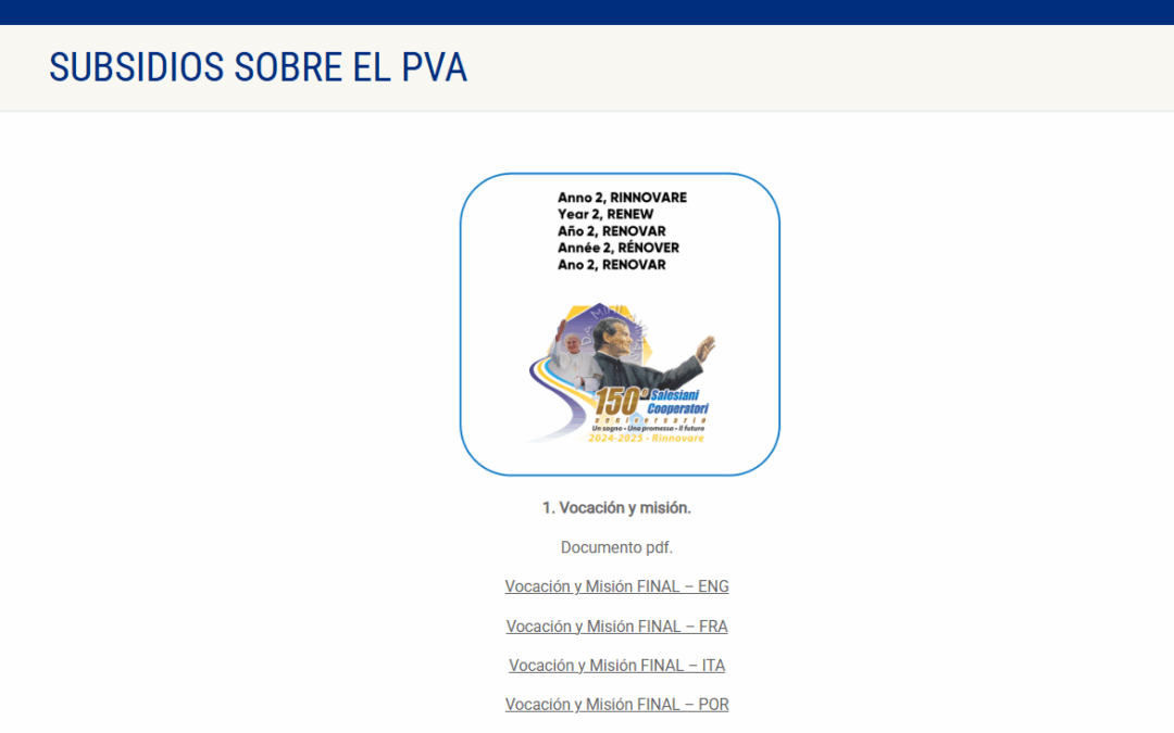 Temas formativos sobre el PVA
