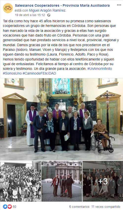 Noticias en las redes de la Provincia María Auxiliadora