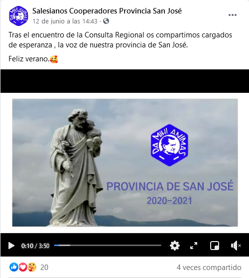 Noticias en las redes de la Provincia de San José
